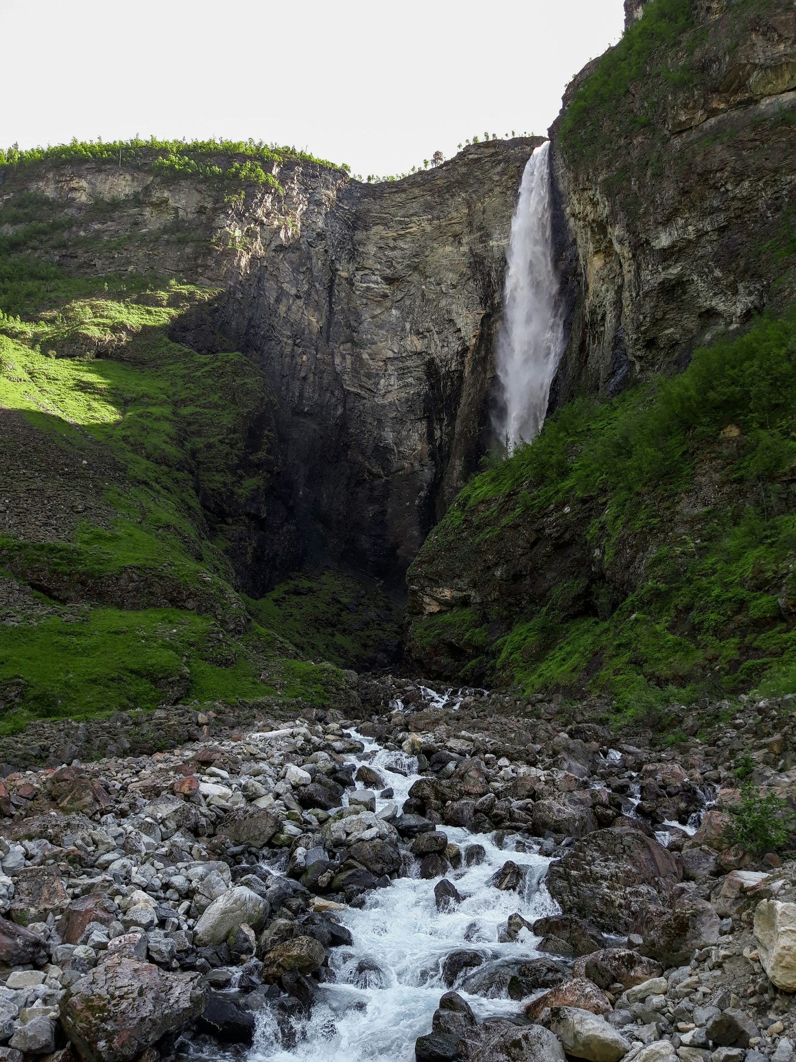 Vettisfossen sett fra dalbunnen i Utladalen